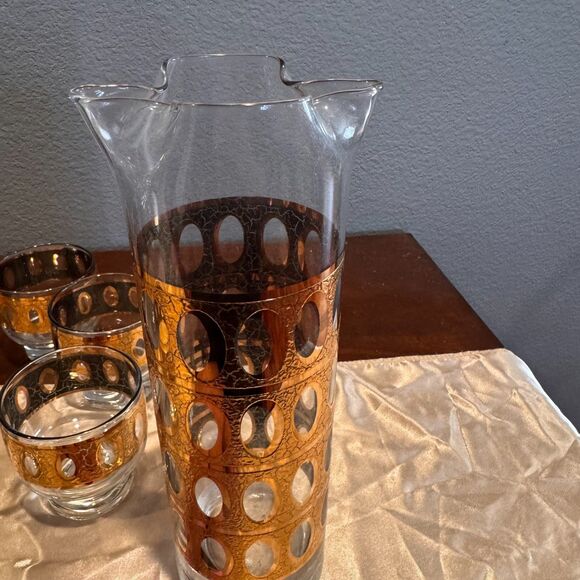 Culver Pisa Gold Cocktail Pitcher Set - Picture 7 of 8